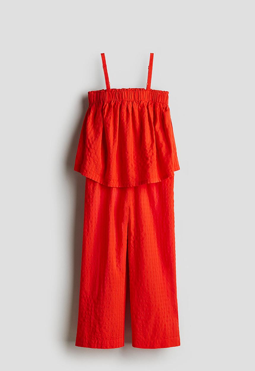 H&M - 2 piece top and trousers set - bright red 
