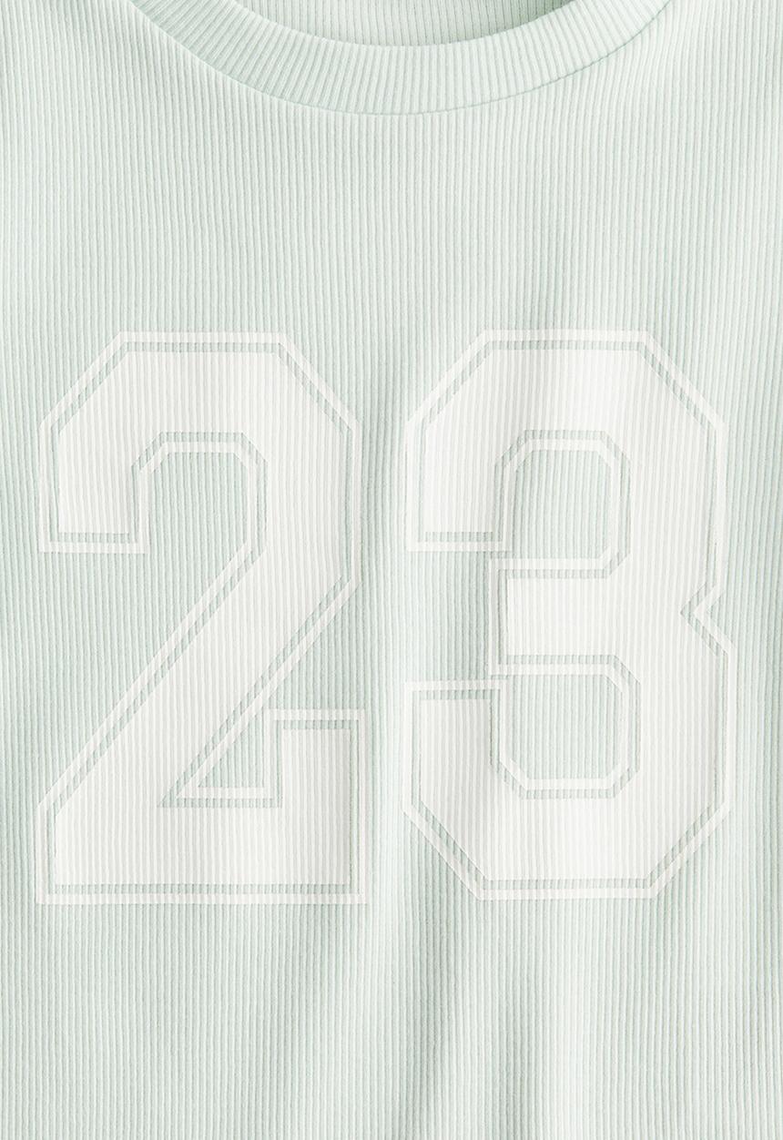 H&M - Print-motif cotton top - light green 23