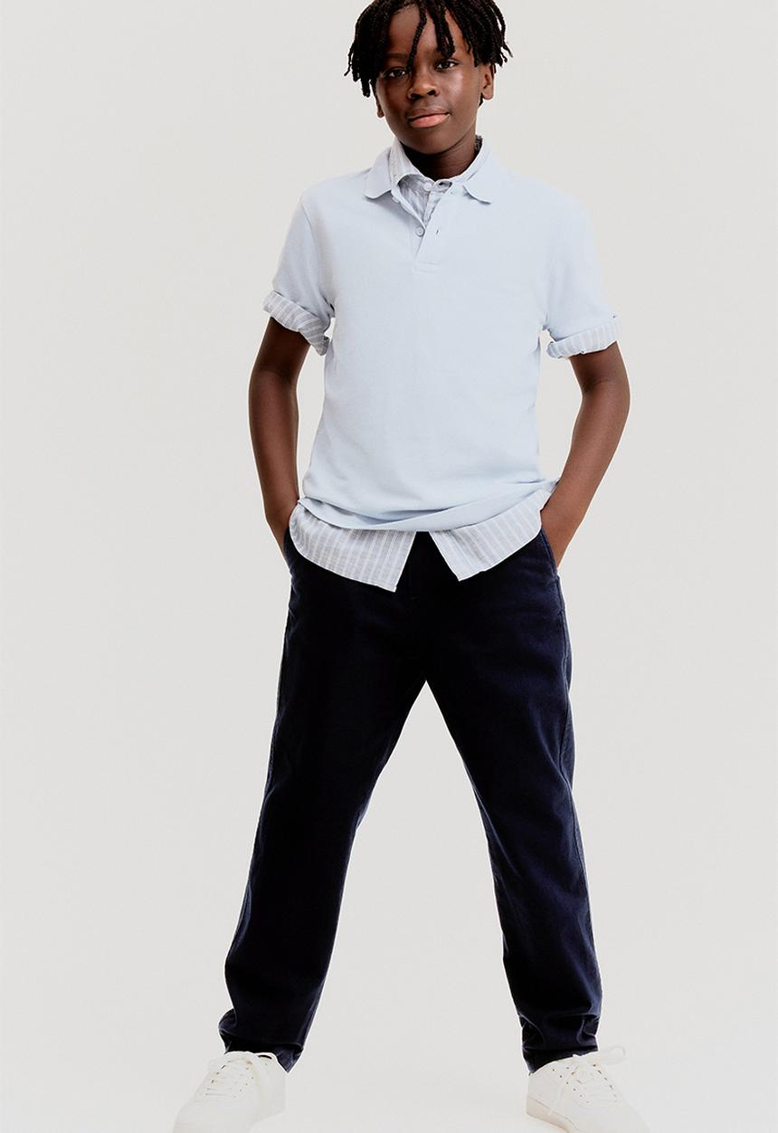 H&M - Linen-blend trousers - navy blue