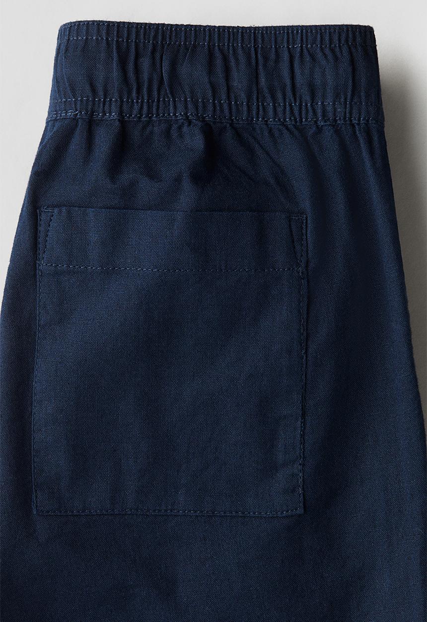 H&M - Linen-blend trousers - navy blue