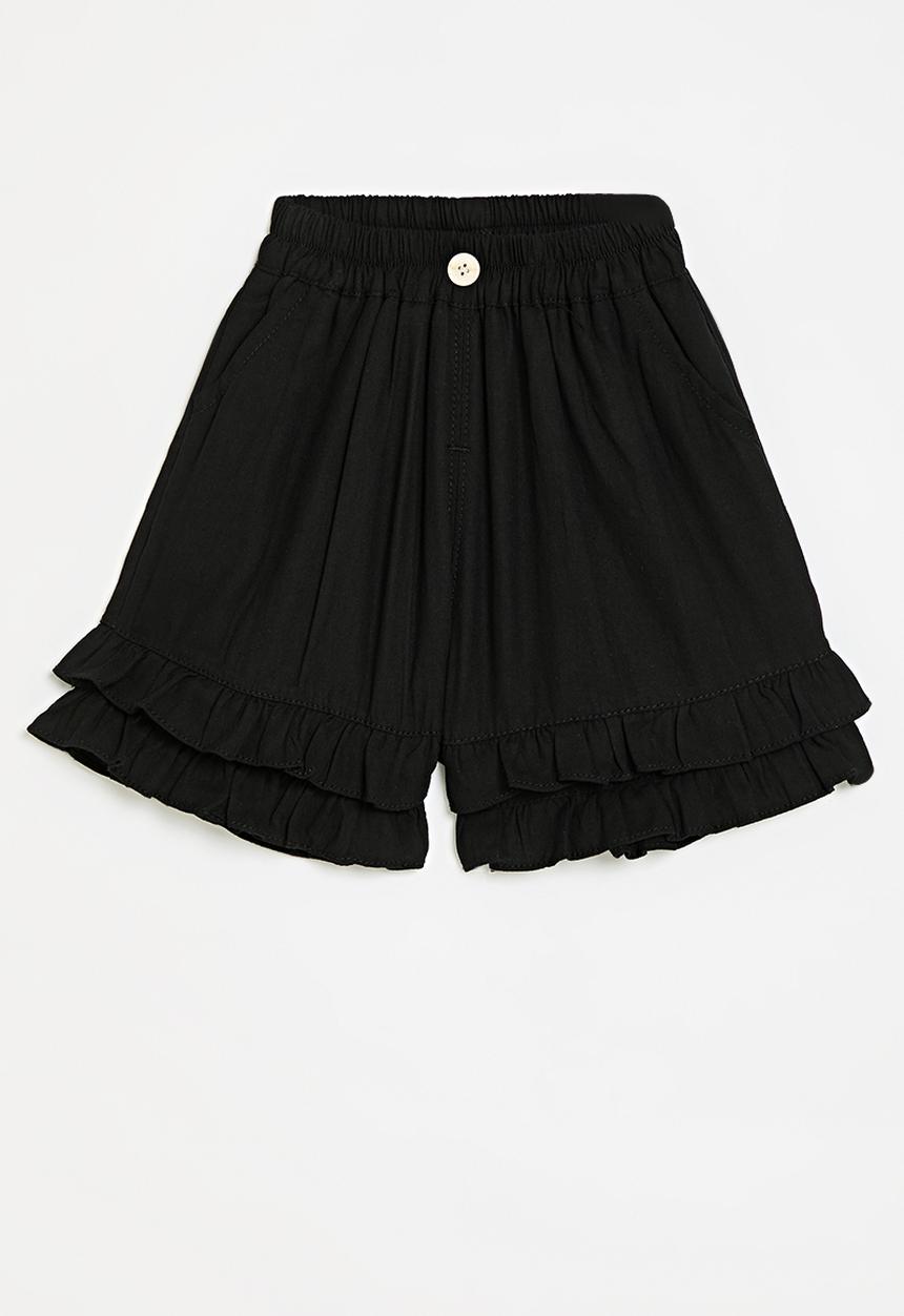 Pop Candy - Frilled hem shorts - black