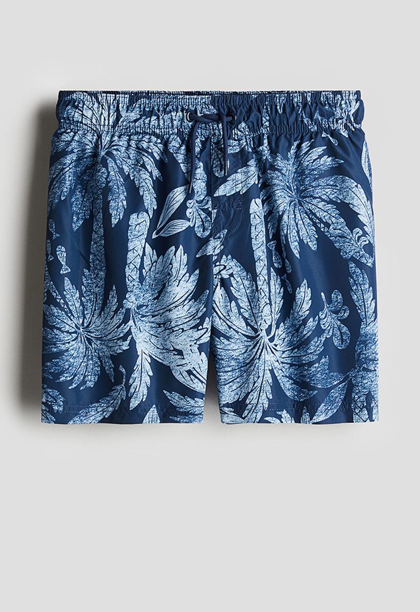 H&M - Swim shorts - dark blue palm trees