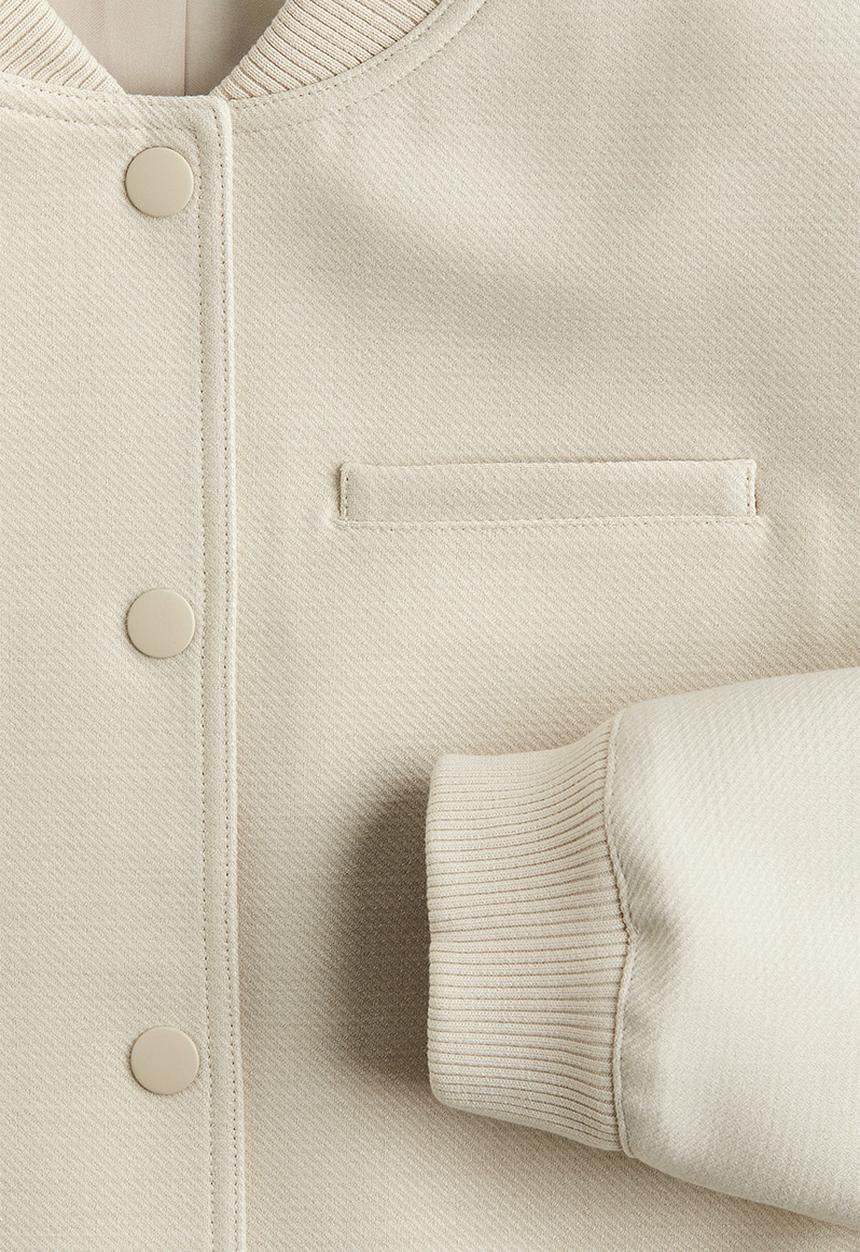 H&M - Short shoulder-pad jacket - light beige