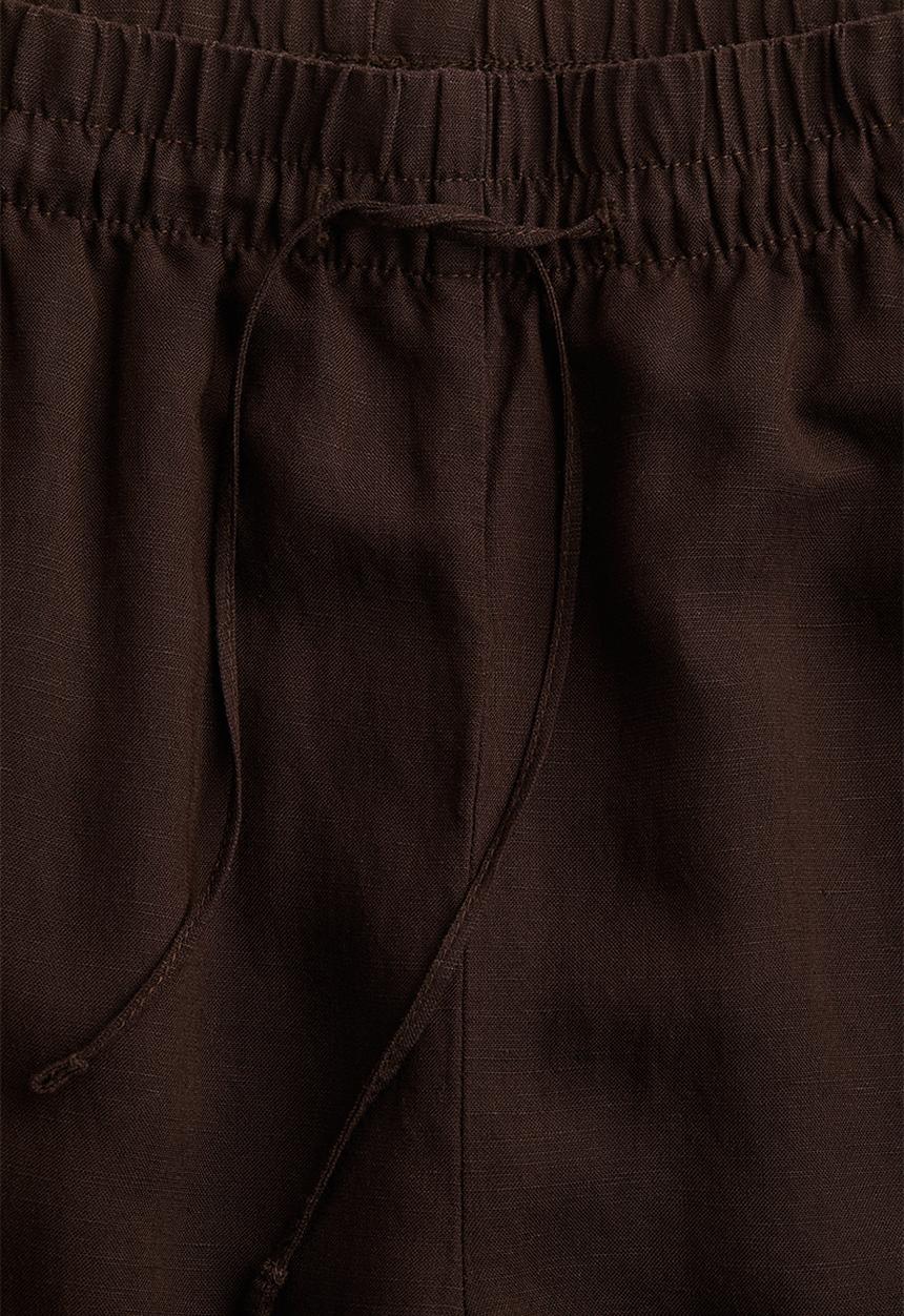 H&M - Linen-blend trousers - dark brown