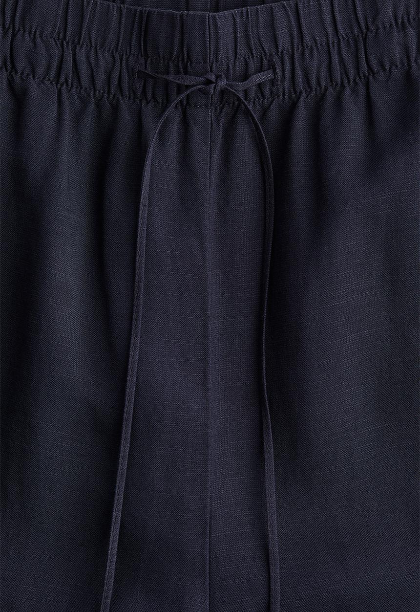 H&M - Linen-blend trousers - navy blue