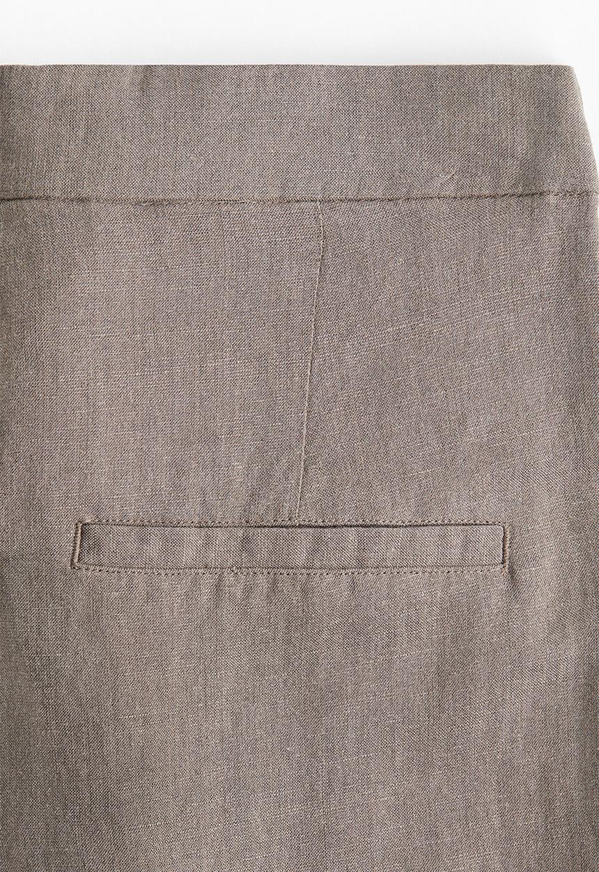 H&M - Wide linen-blend trousers - greige