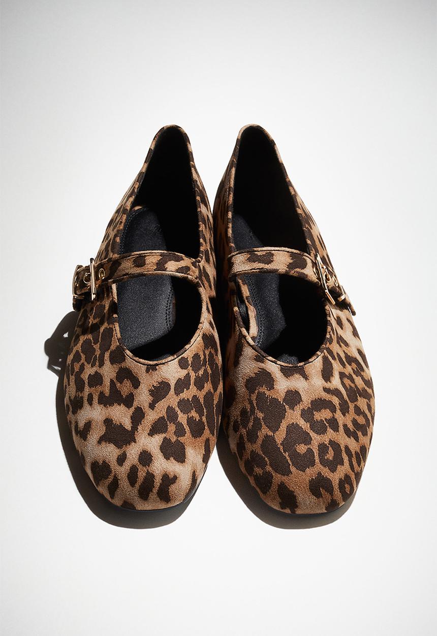 H&M - Mary jane ballet pumps - beige leopard print