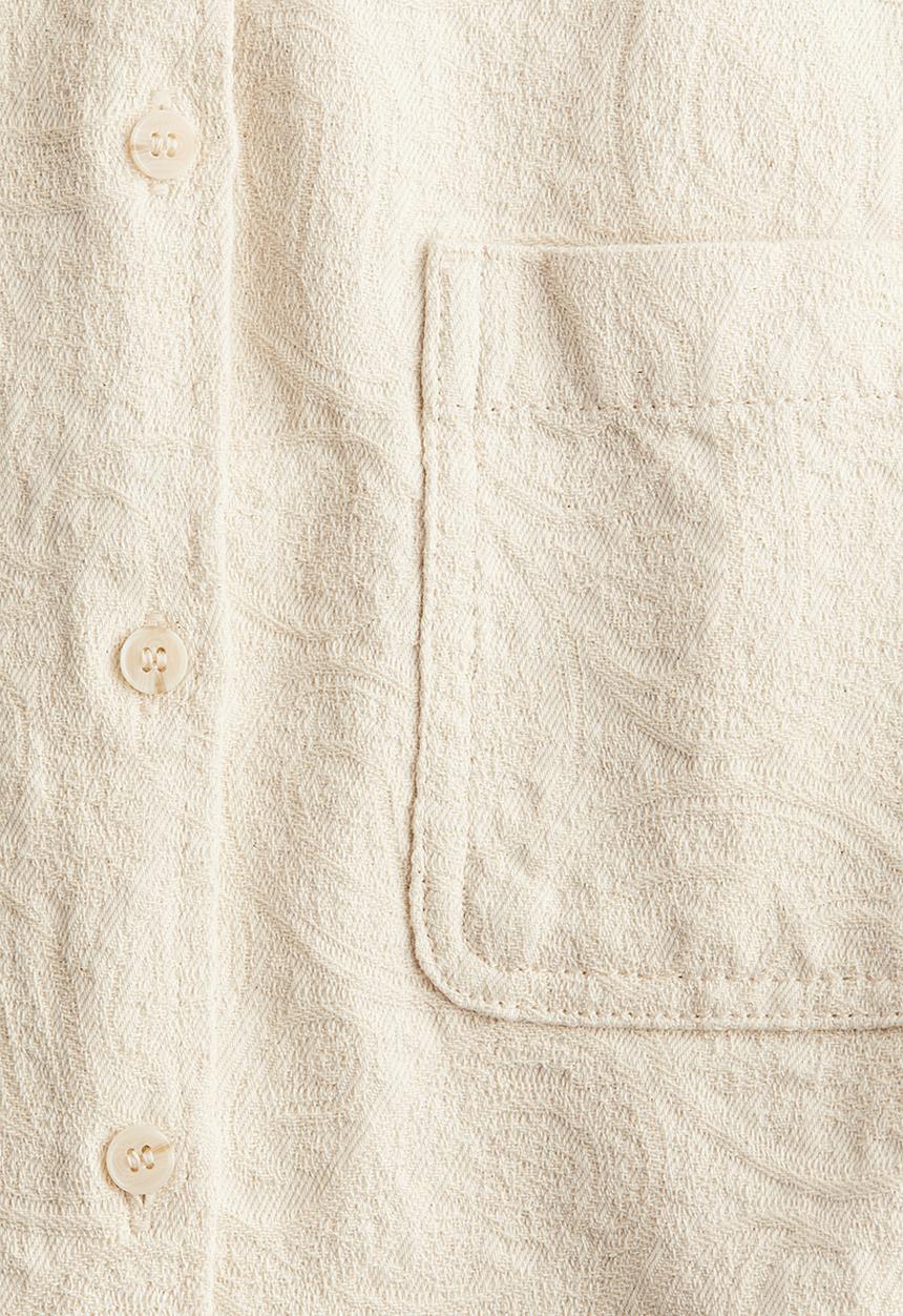 H&M - Oversized jacquard-denim shirt - cream
