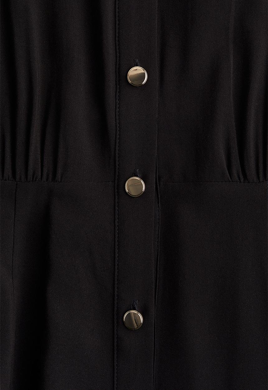H&M - Tie-belt shirt dress - black