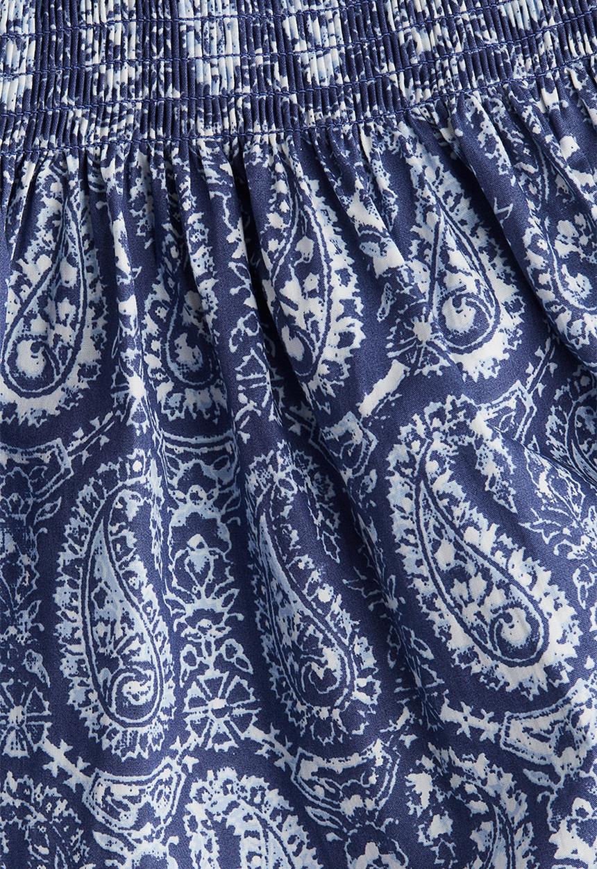 H&M - Smock-topped dress - dark blue/paisley-patterned