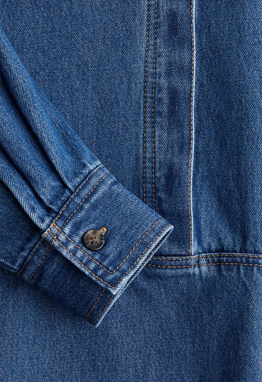 H&M - Popover twill blouse - denim blue