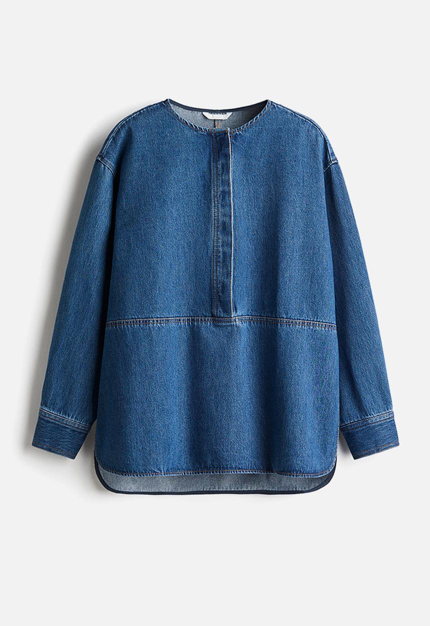 H&M - Popover twill blouse - denim blue