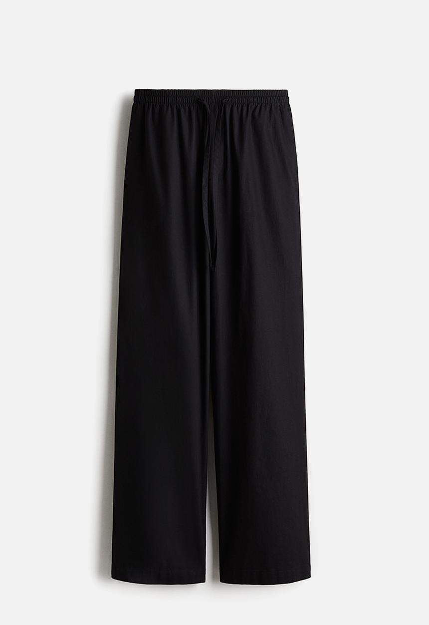 H&M - Cotton drawstring trousers - black