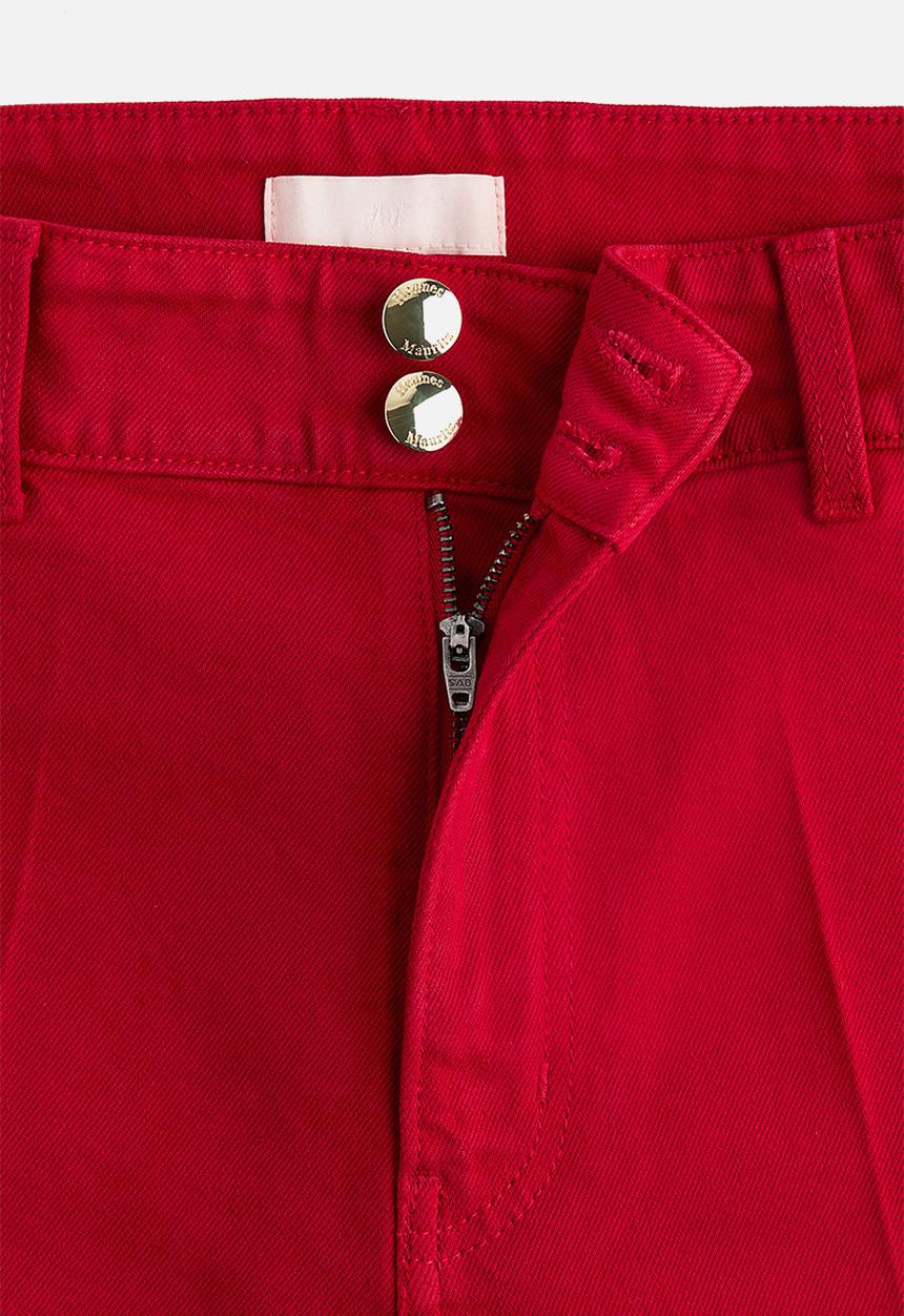H&M - Wide high cropped jeans - red