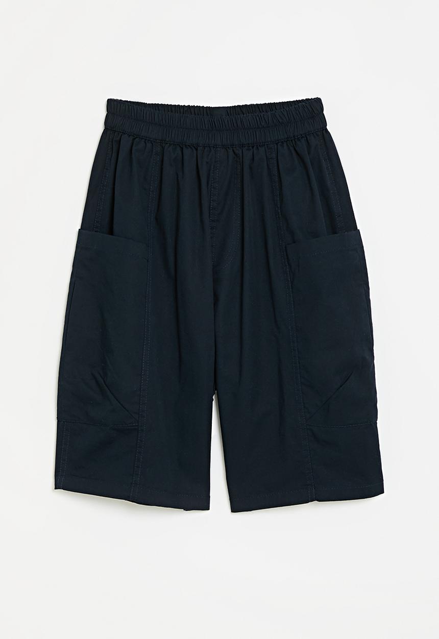 Pop Candy - Panelled cargo shorts - navy blue