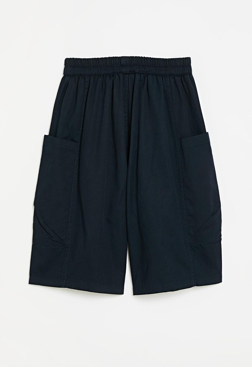 Pop Candy - Panelled cargo shorts - navy blue