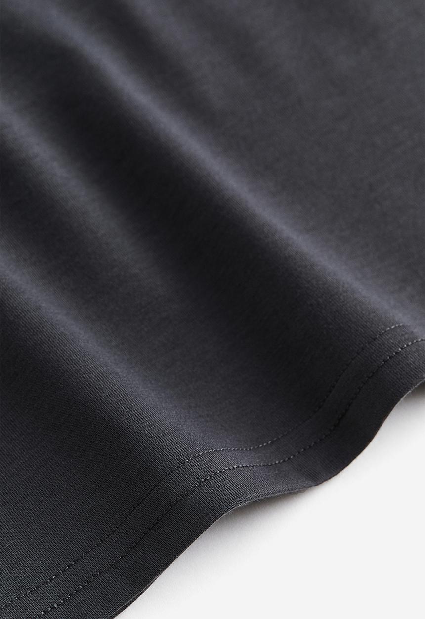 H&M - Sheer boat-neck top - dark grey