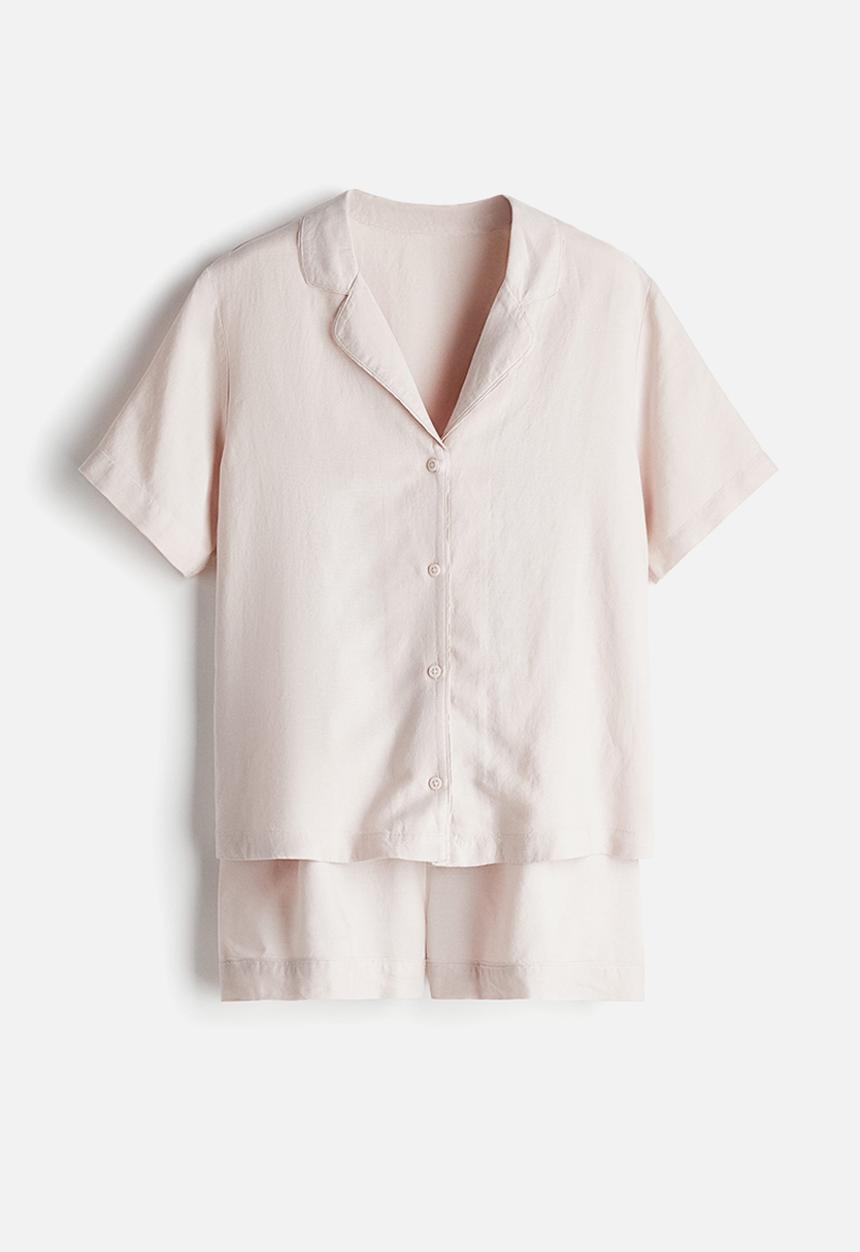 H&M - Linen-blend pyjamas - light dusty pink