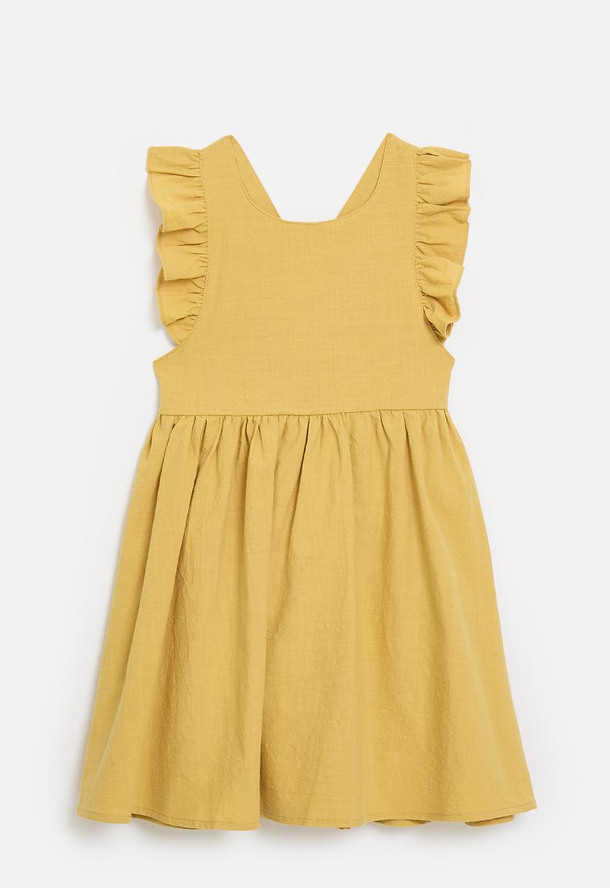 Pop Candy - Criss cross dress - mustard