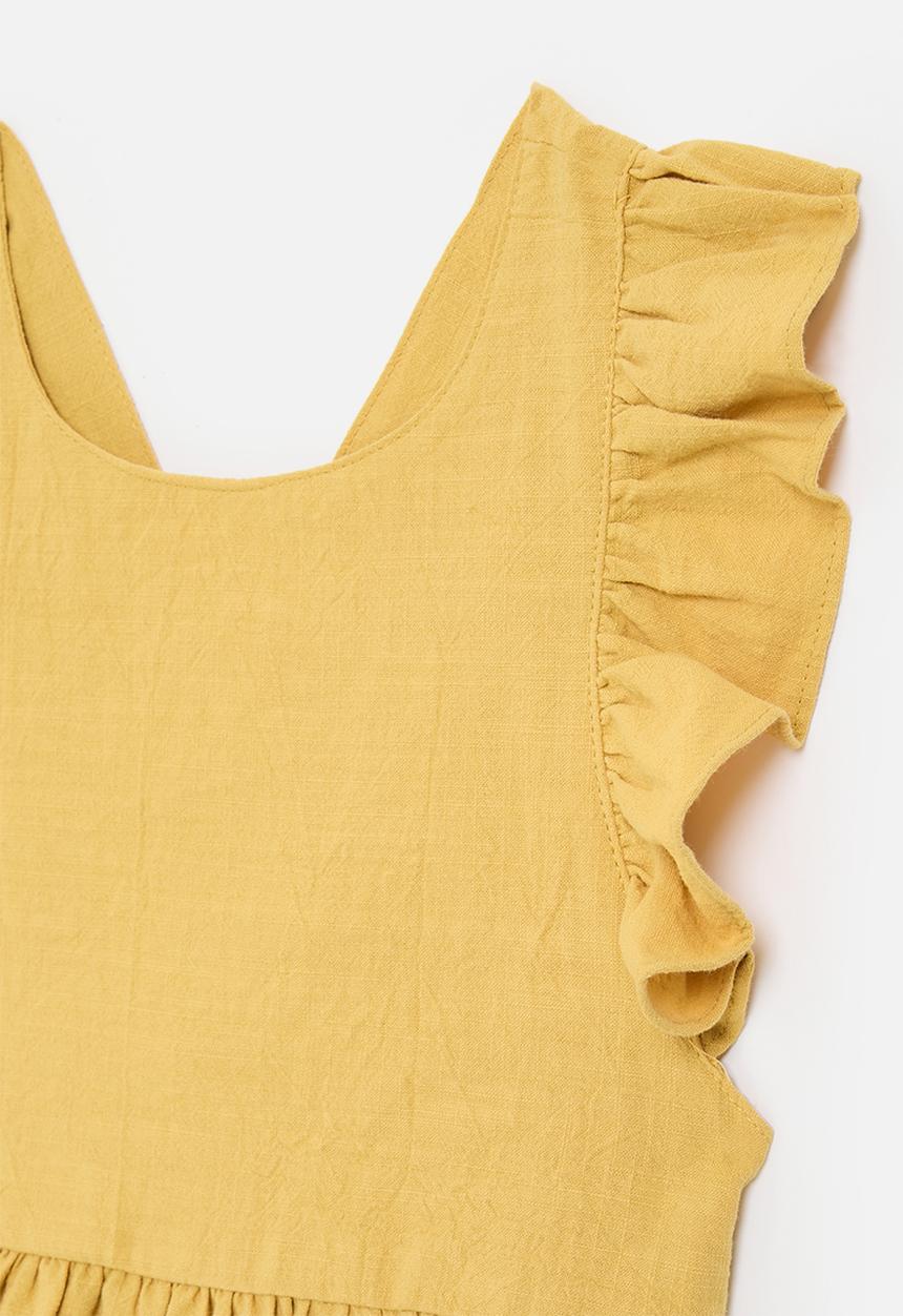 Pop Candy - Criss cross dress - mustard