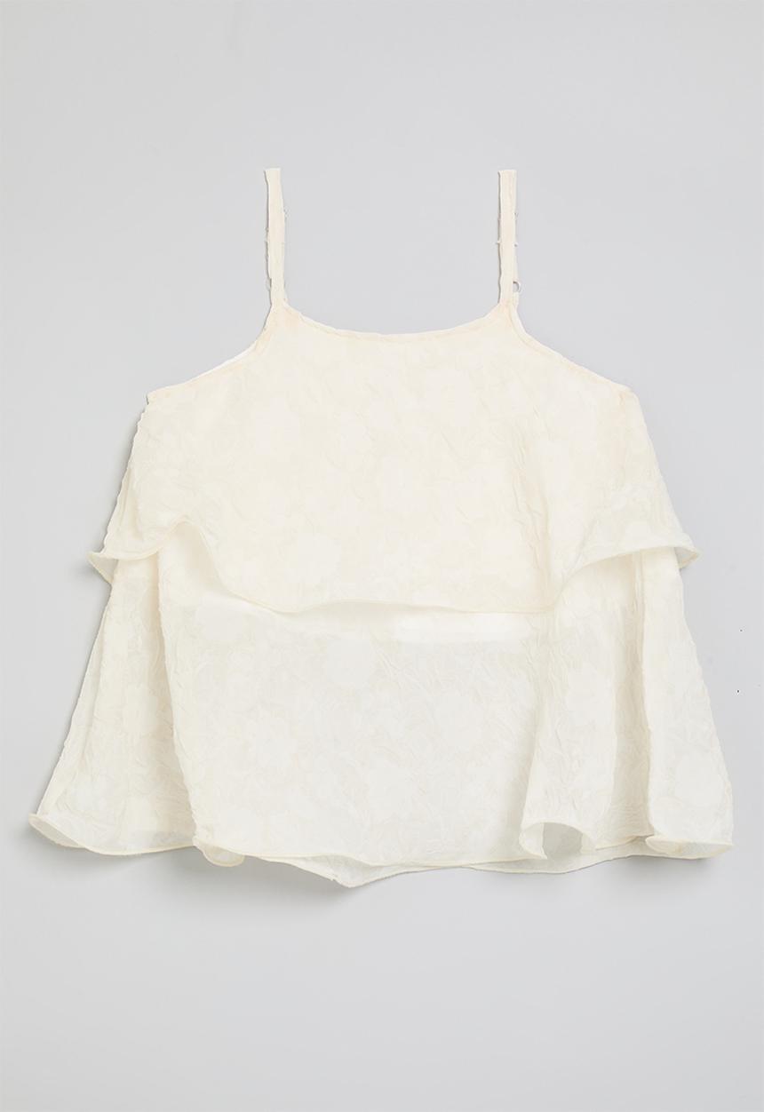 Pop Candy - Tiered cami top - white