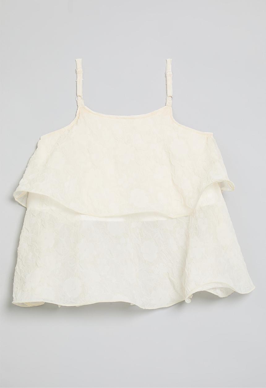 Pop Candy - Tiered cami top - white
