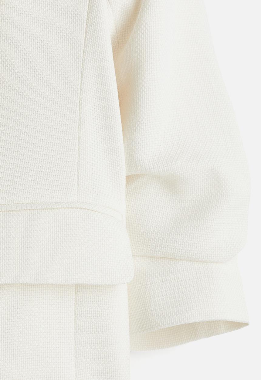 H&M - Gathered-sleeve blazer - cream