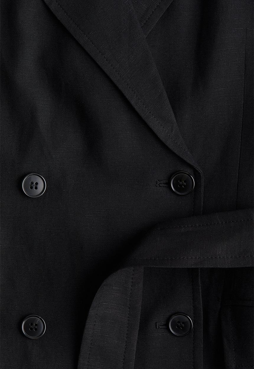 H&M - Linen-blend blazer dress - black
