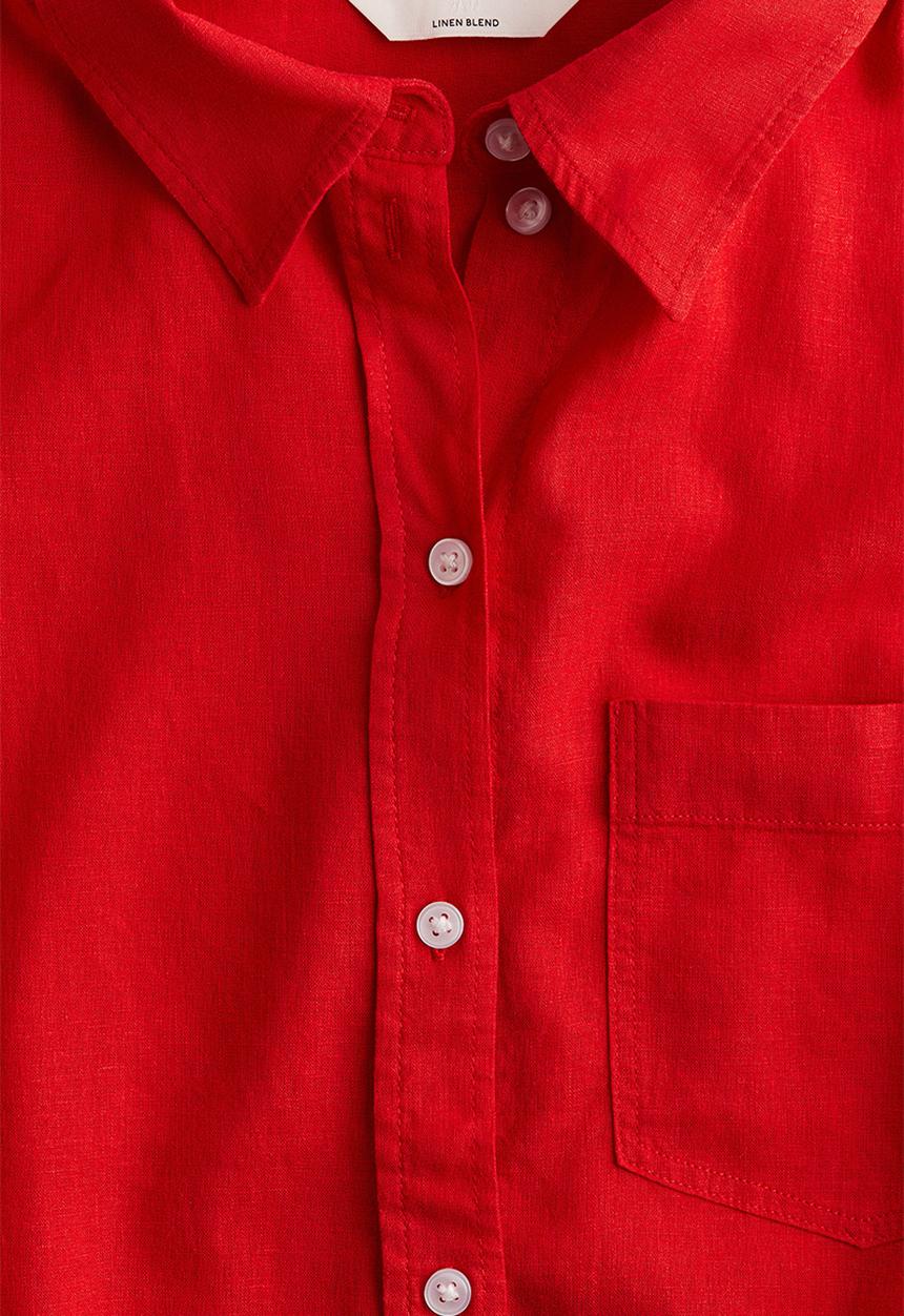 H&M - Linen-blend shirt - red