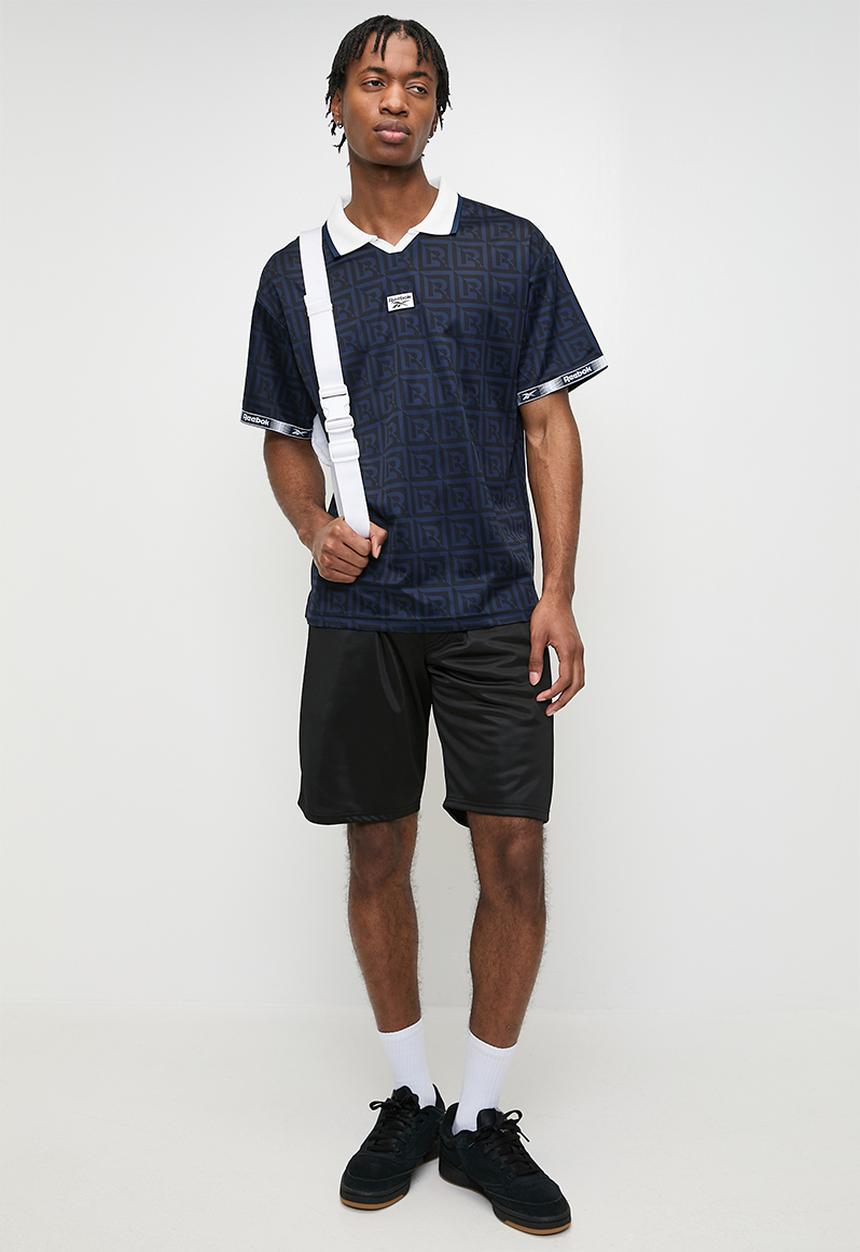 Reebok - Monogram Football Polo - Vector Navy Aop