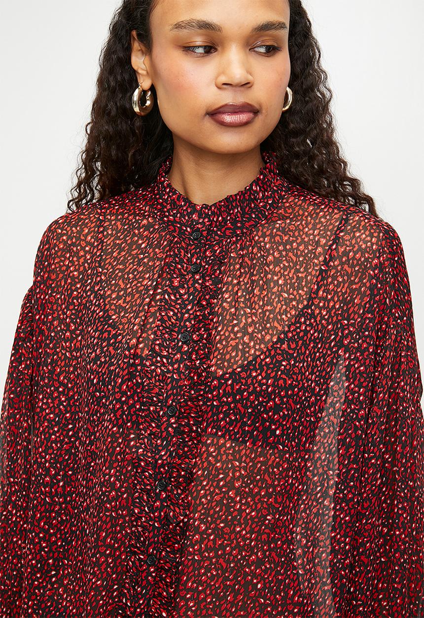 MANGO - Blouse Garden- red & black 