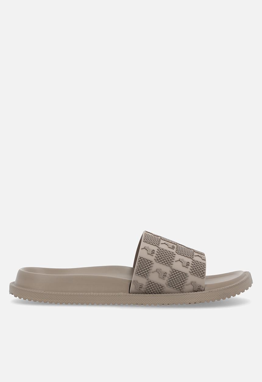 POLO - Block Monogram Pool Sandal - Taupe