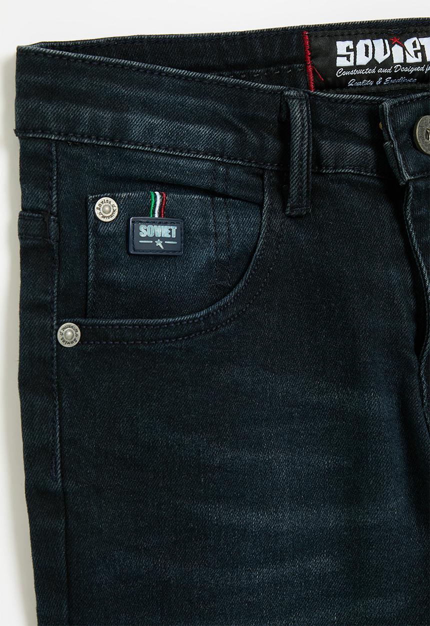SOVIET - Boys skinny fashion denim - blue black