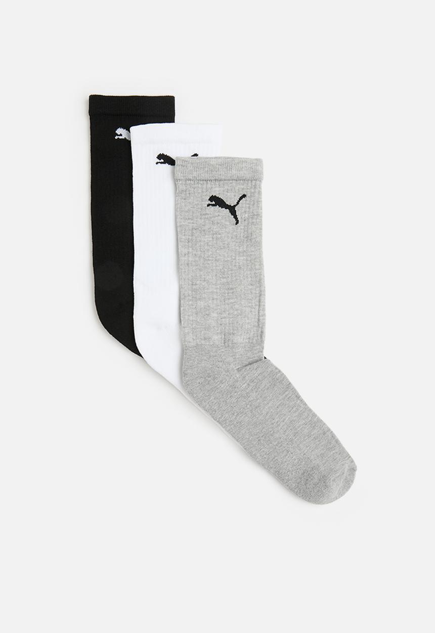 PUMA - Adults 3 Pk Cat Logo Tennis Socks - White/Melange/Black