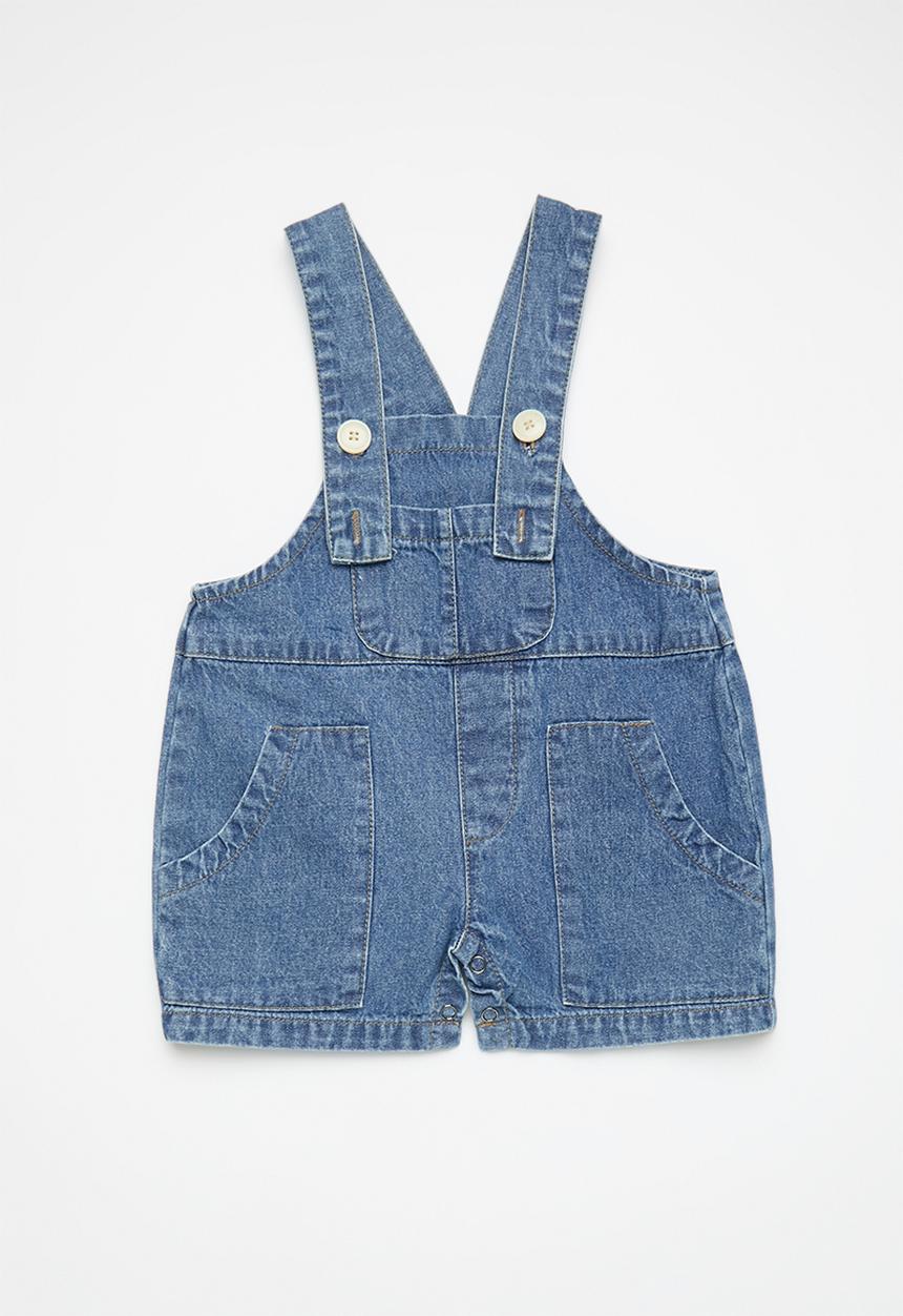Pop Candy - Antique finish denim dungarees - blue