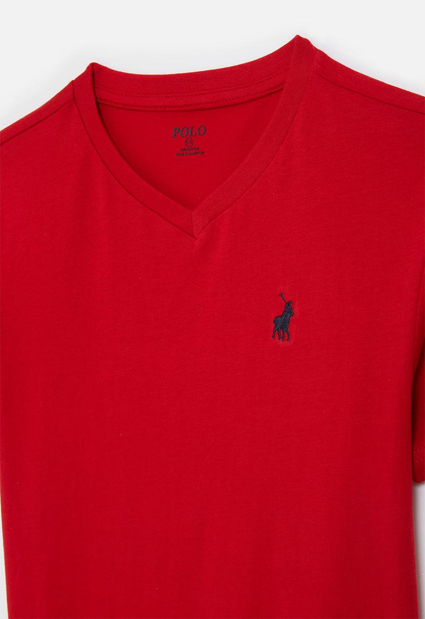POLO - Core boys james v neck tee - red