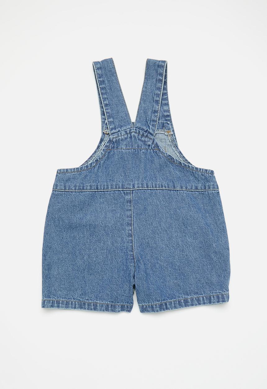 Pop Candy - Antique finish denim dungarees - blue