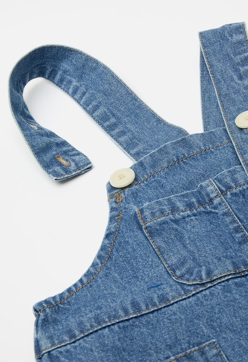 Pop Candy - Antique finish denim dungarees - blue