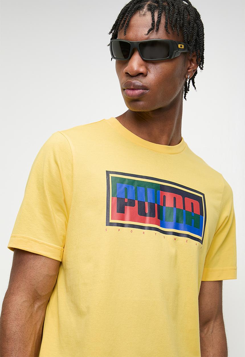 PUMA - GRAPHICS Puma Box Tee M Sunny Yellow