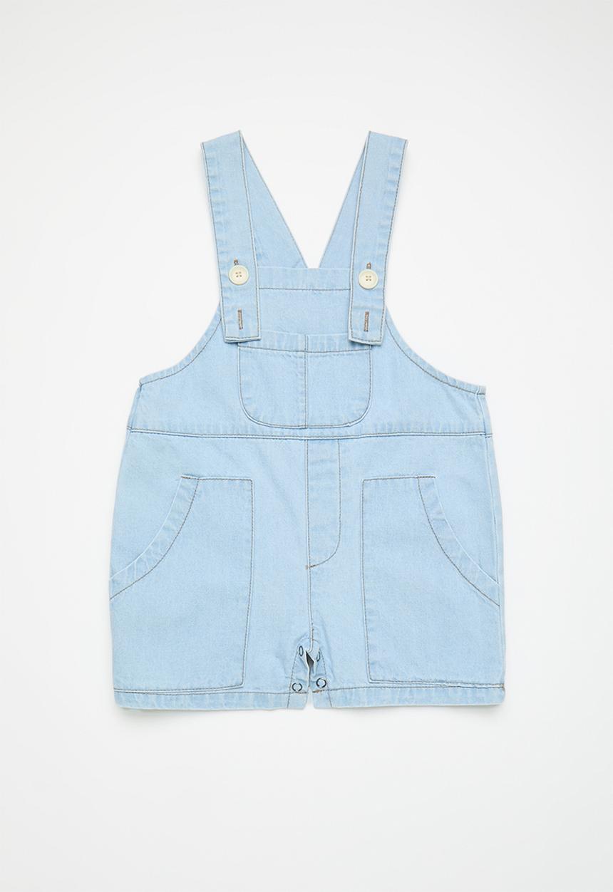 Pop Candy - Light wash denim dungarees - blue