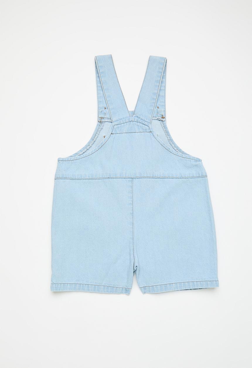 Pop Candy - Light wash denim dungarees - blue