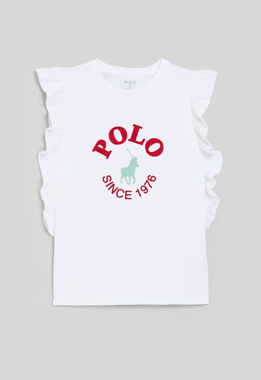 POLO - Girls jessica frill sleeve tee - white