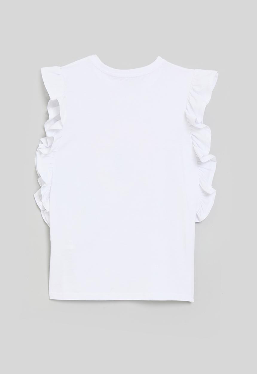 POLO - Girls jessica frill sleeve tee - white