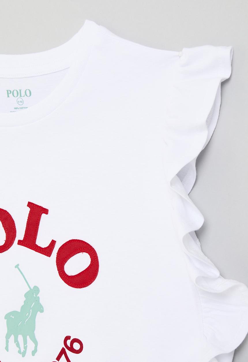 POLO - Girls jessica frill sleeve tee - white