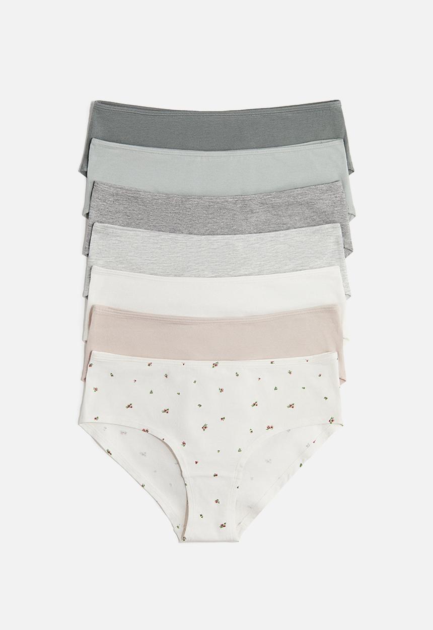 H&M - 7 pack hipster briefs - white floral