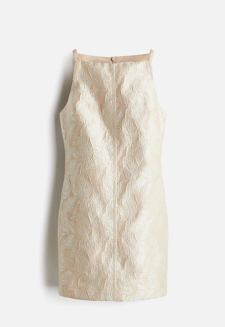 H&M - Brocade mini dress - light beige