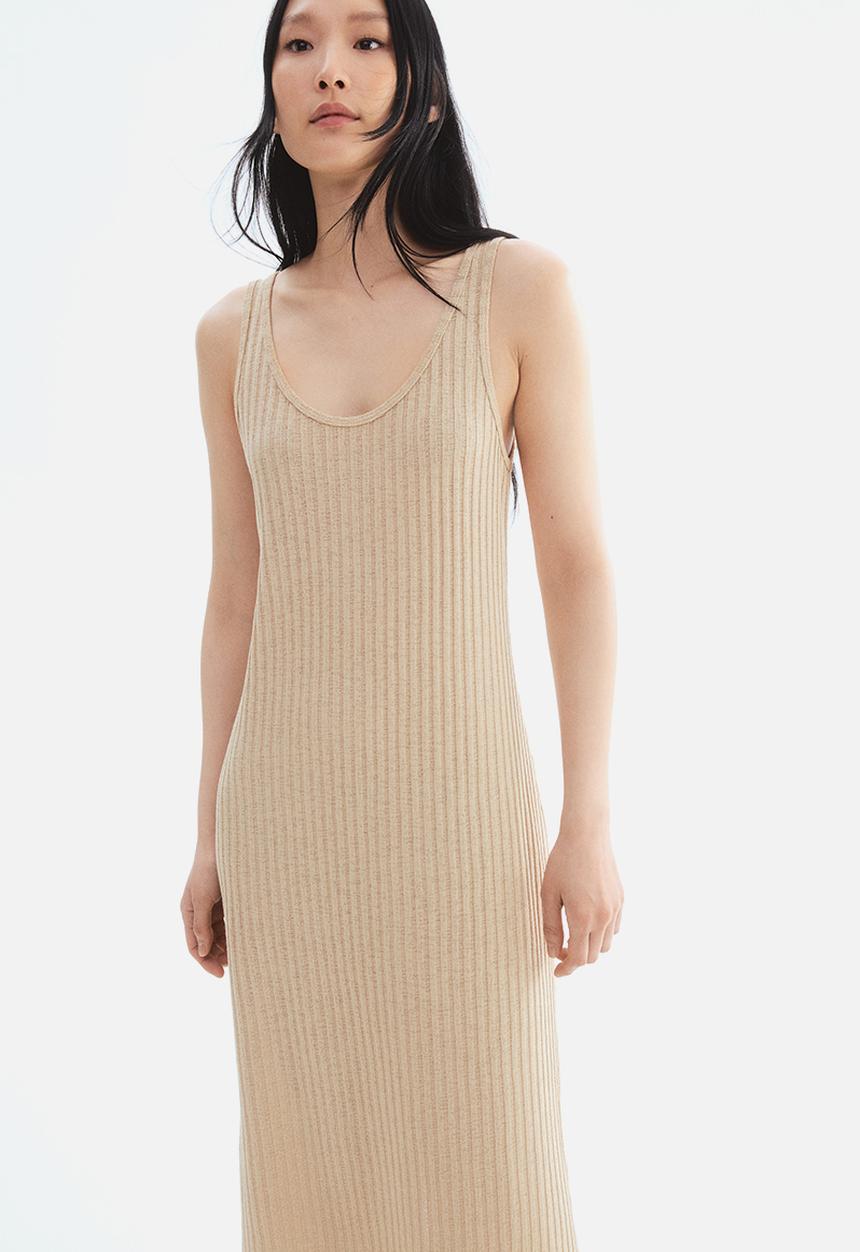 H&M - Rib-knit dress - beige