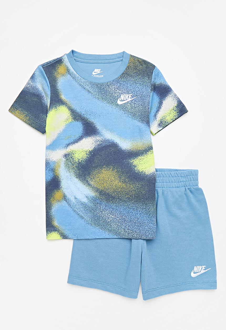 Nike - Nkn club express short sleeve tee short - blue beyond