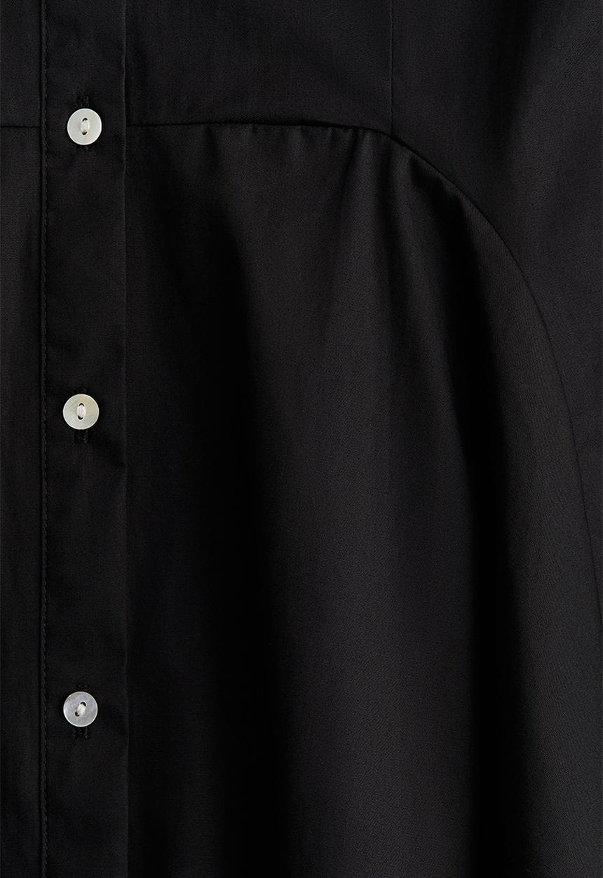 H&M - Button-front cotton dress - black