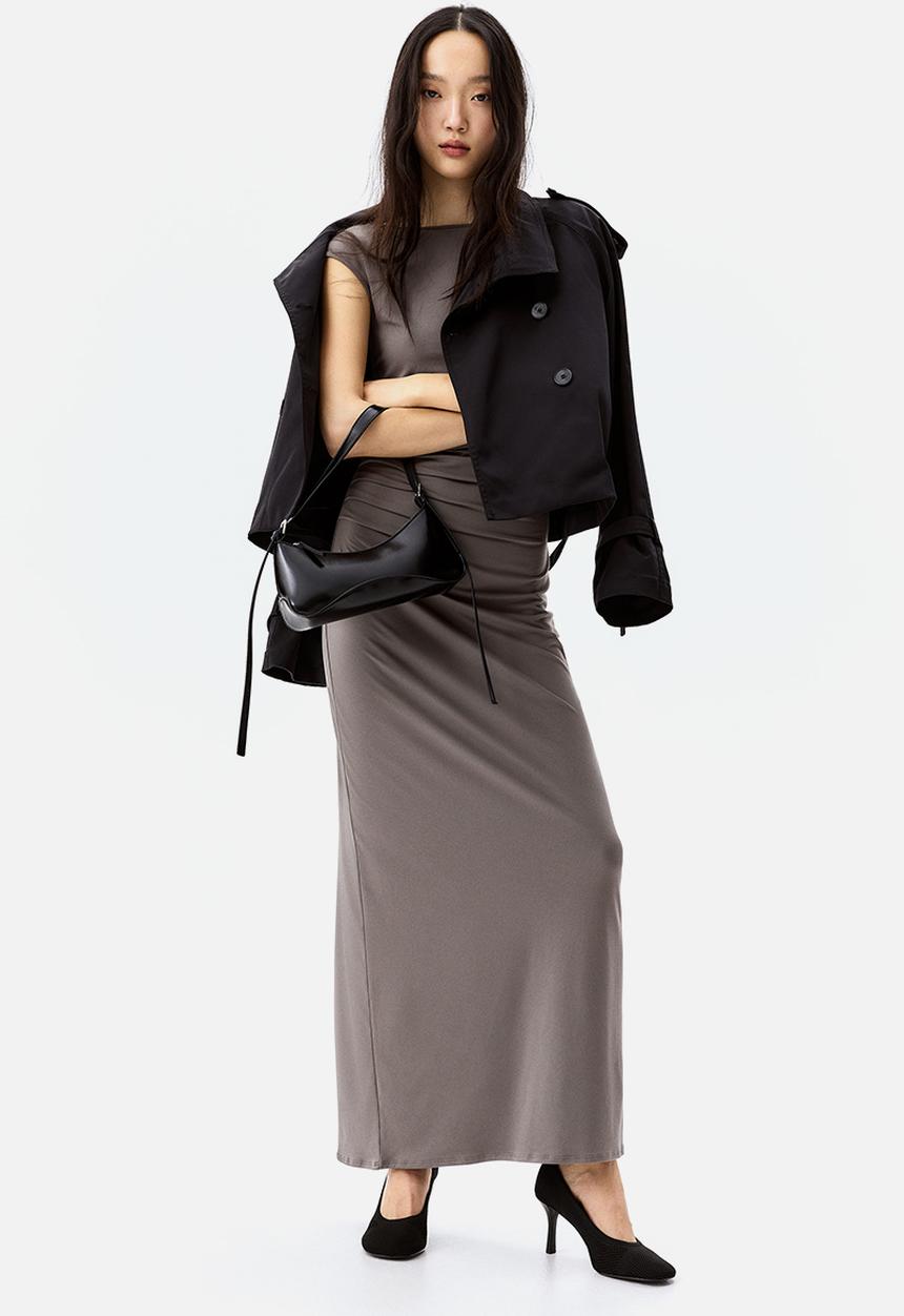 H&M - Draped bodycon dress - dark grey